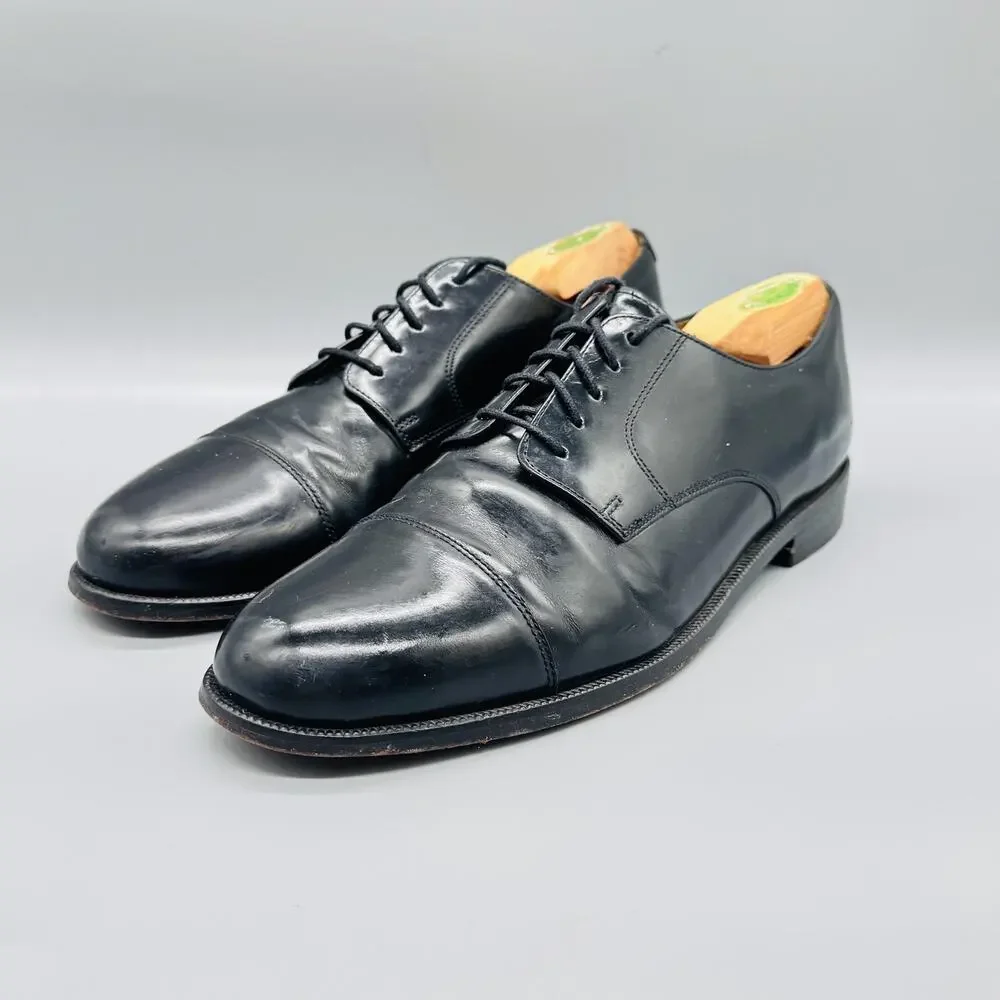 Cole Haan Shoes Mens 11 Black Leather Cap Toe Derby Oxford Lace Up Dress Classic